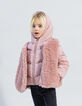 Roze 2-in-1 donsjack met sherpa vest voor meisjes-1