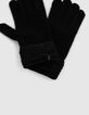 Zwarte tricot handschoenen omslag gouden draad meisjes-2