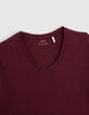 Burgundy Herren-T-Shirt L‘Essentiel mit V-Ausschnitt-2