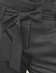 Pantalón de sastre talle alto de hilo gris mujer-3