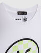 Girls’ white T-shirt with green SMILEYWORLD checkerboard image-6