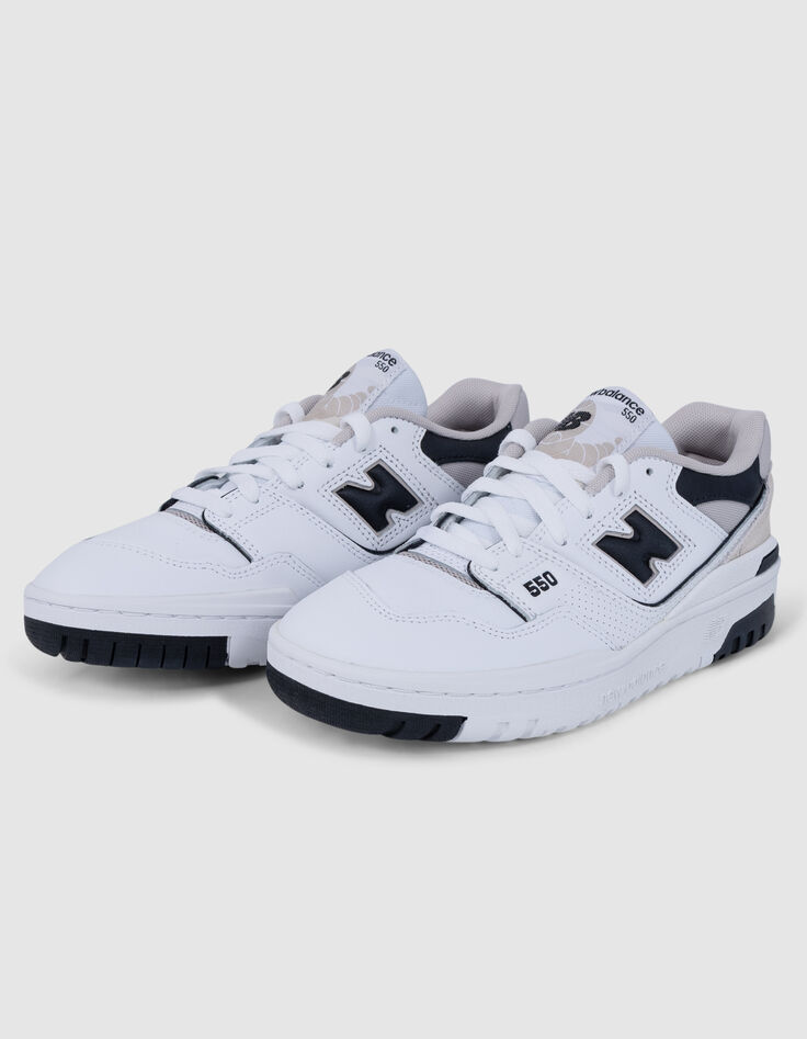 Schwarze und weiße NEW BALANCE 550 Jungen Turnschuhe-2