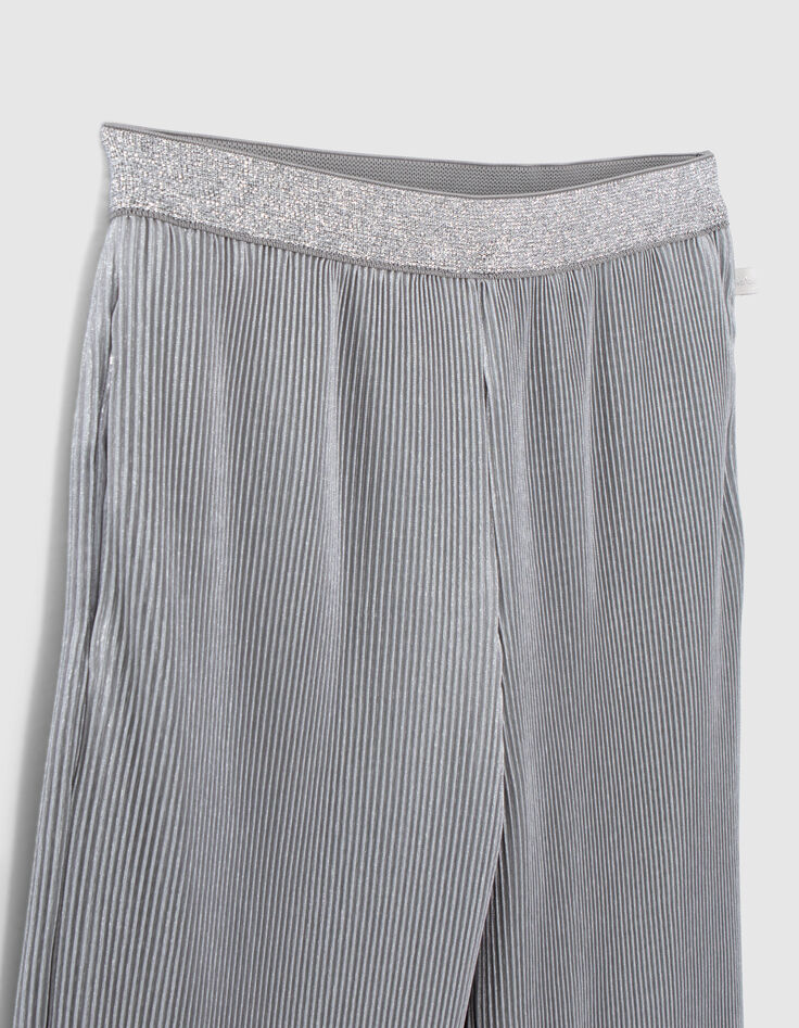 Pantalon large argenté plissé fille-6