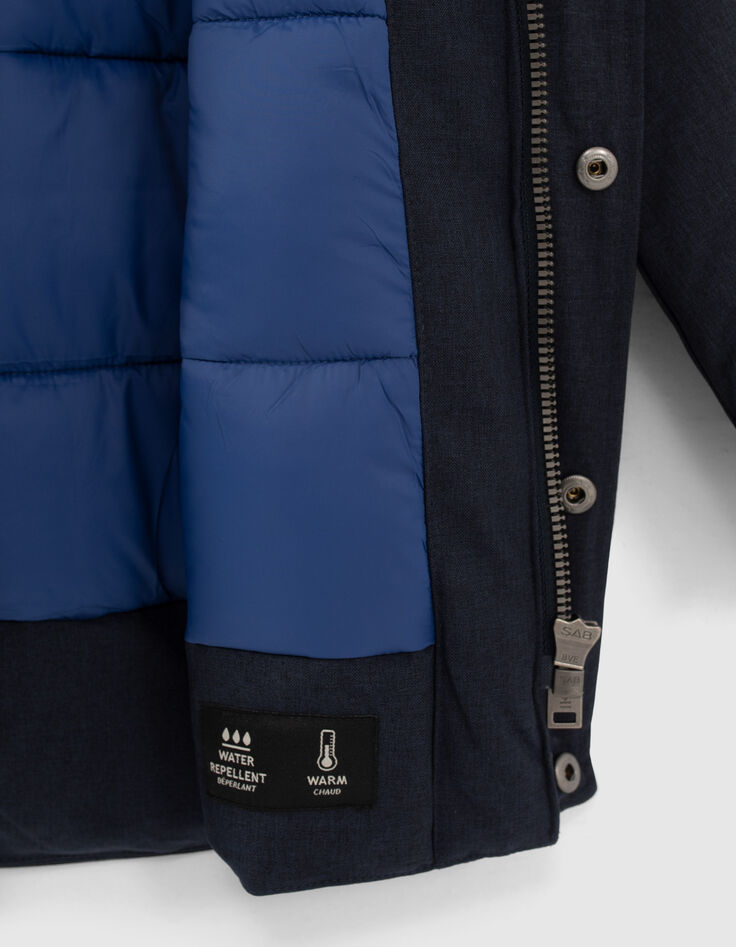 Boys’ dark navy parka with quilted lining-6