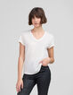 Tee-shirt lin blanc femme-2