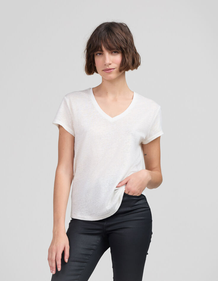 Women's linen T-shirt-2