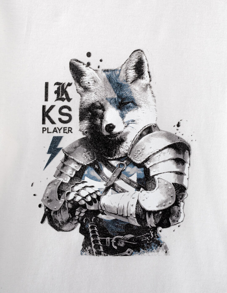 Boys’ off-white knight-fox image T-shirt-2