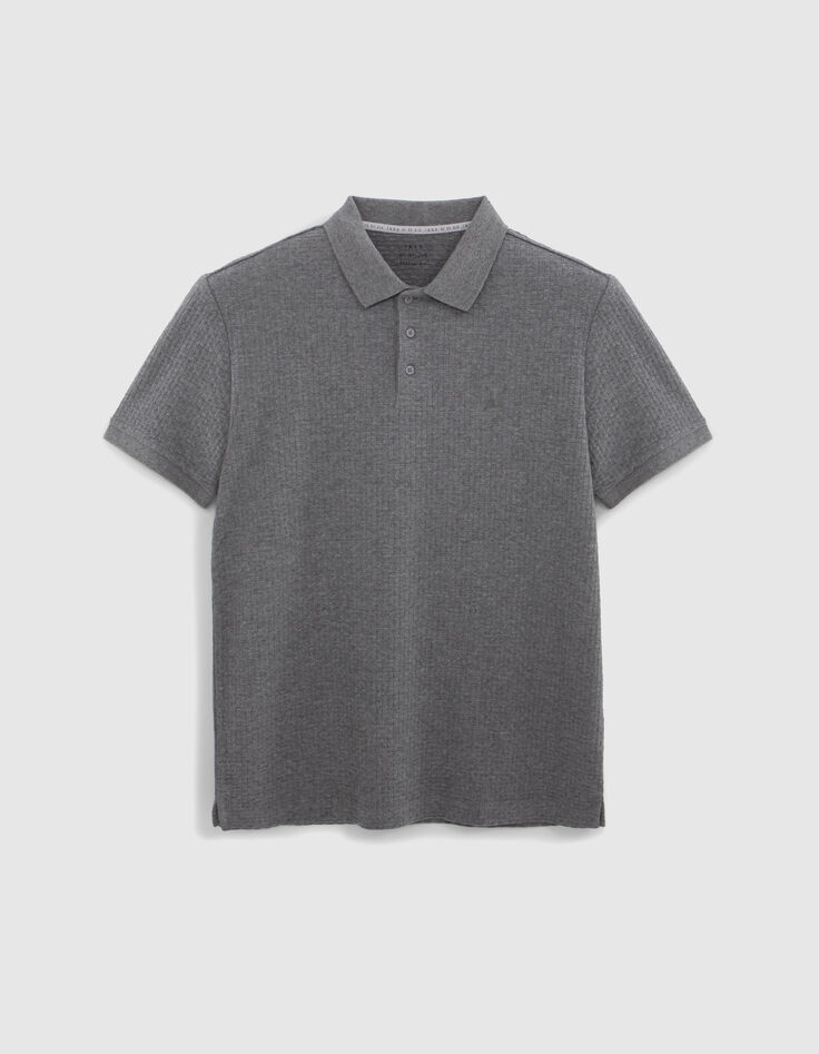 Polo graphite tricot effet tressage Homme-6