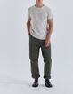 Khaki CROP-Herrenhose im Baggy-Schnitt-1