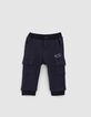 Baby boys’ navy combat-style joggers -1