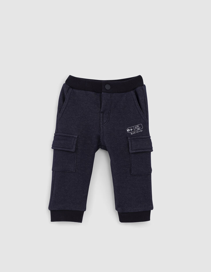 Baby boys’ navy combat-style joggers -1