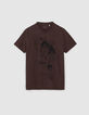 Men’s chocolate T-shirt with reggae men embroidery-6