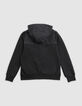 Boy's black two-material patent logo zipped cardigan-5