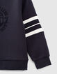 Boys’ navy XL embroidered sweatshirt with striped sleeves-4
