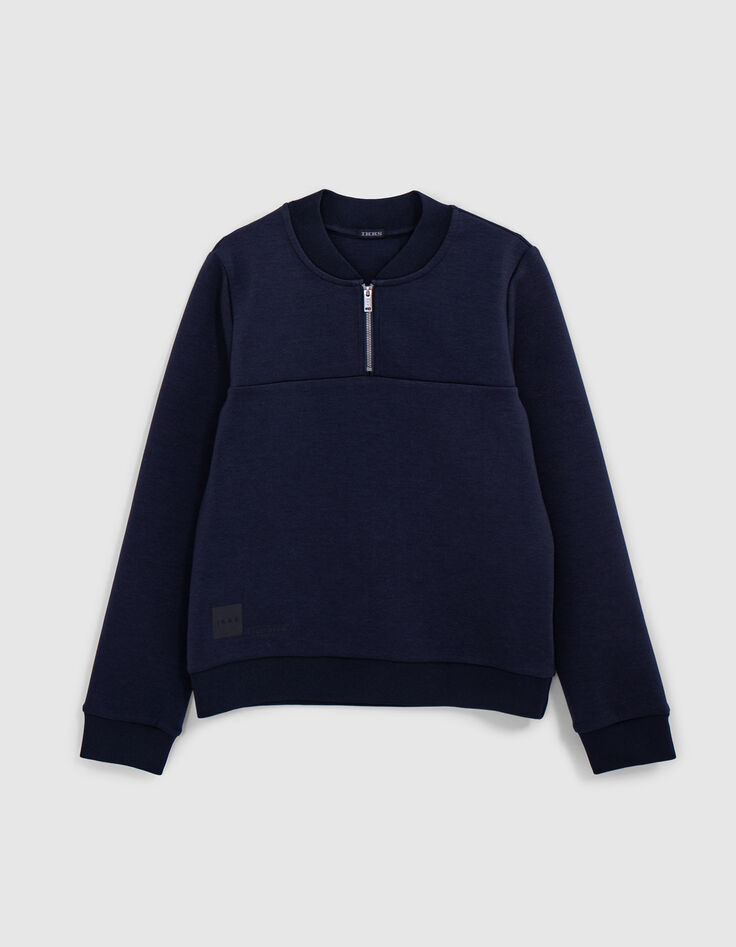 Marineblaues Sweatshirt mit Teddykragen für Jungen-2