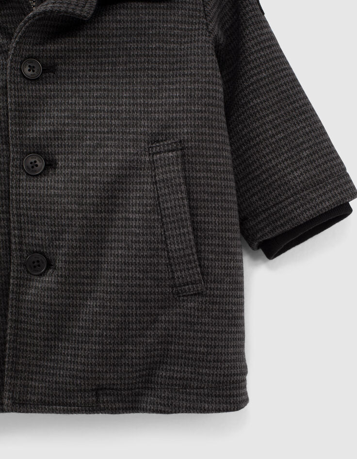 Manteau gris carreaux avec parmenture bébé garçon-4