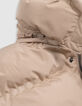 Boy's beige down jacket with removable hood-9