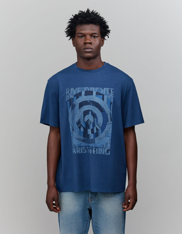 T-shirt cobalt visuel graphique Homme-1