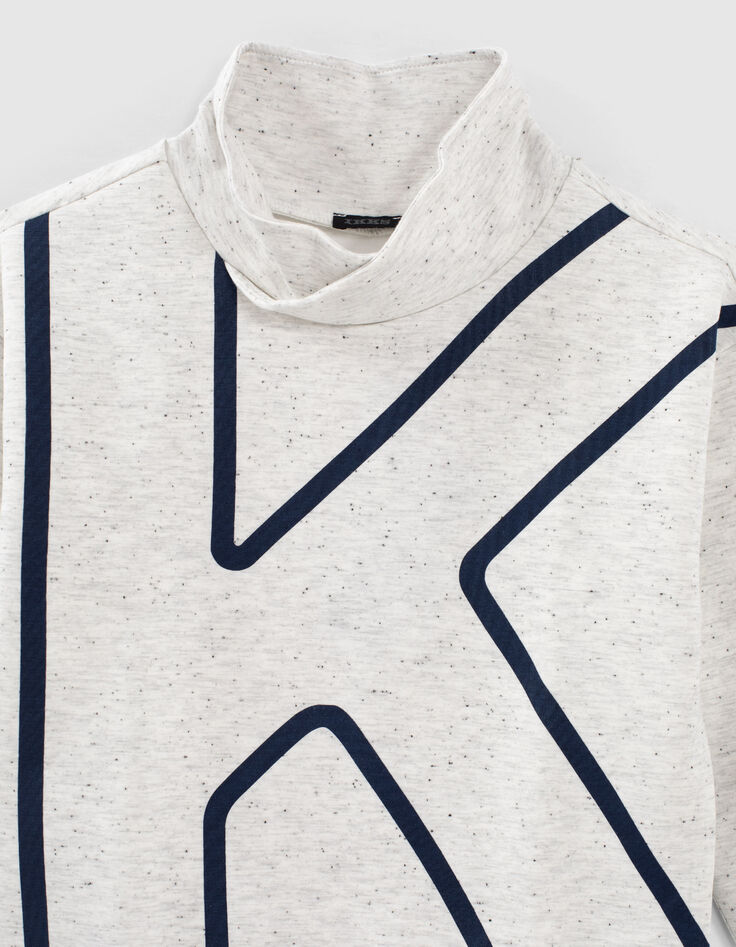 Boys’ white marl XL K high neck sweatshirt -2