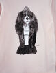 Girls’ pale pink princess-dog image T-shirt-2