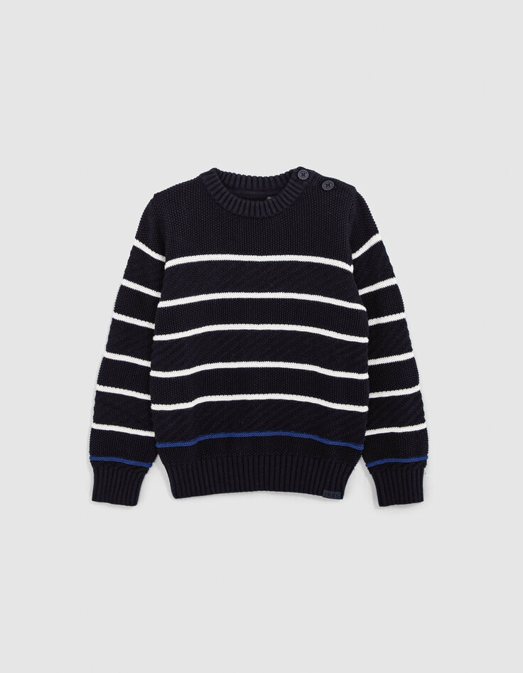 Boy's organic cotton fancy knit sailor sweater-3