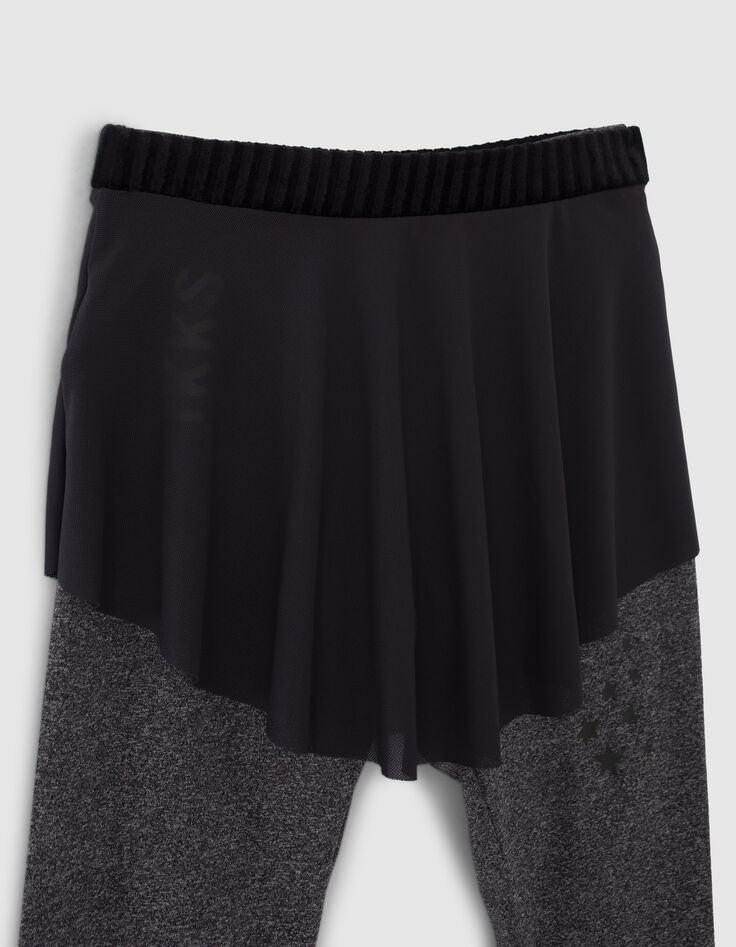 Girls’ 2-in-1 grey leggings and tulle skirt-3