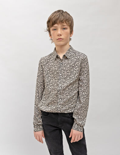 Camisa negra LENZING™ ECOVERO™ gráfico flores niño - IKKS