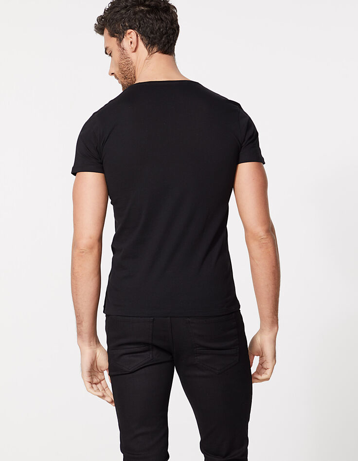 Tee-shirt noir JOY DIVISION Unknown pleasure Homme-3