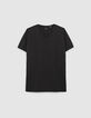 Zwart T-shirt De Essential V-hals heren-5