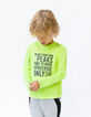 Boys’ neon green rubber slogan T-shirt-1
