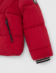 Boys’ medium red fur-lined navy hooded padded jacket-4