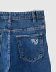 Girls’ blue organic cotton STRAIGHT jeans-4