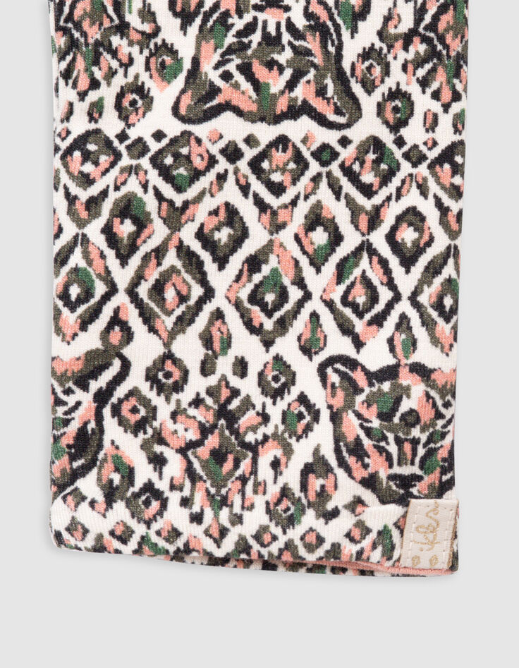 Reversible ethnic graphic and green baby girl leggings-6