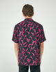 Men’s black REGULAR shirt with pink floral print-3