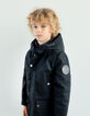 Boys’ black quilted lining hooded padded jacket-1