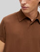 Pure Edition – Men’s amber openwork knit polo shirt-4