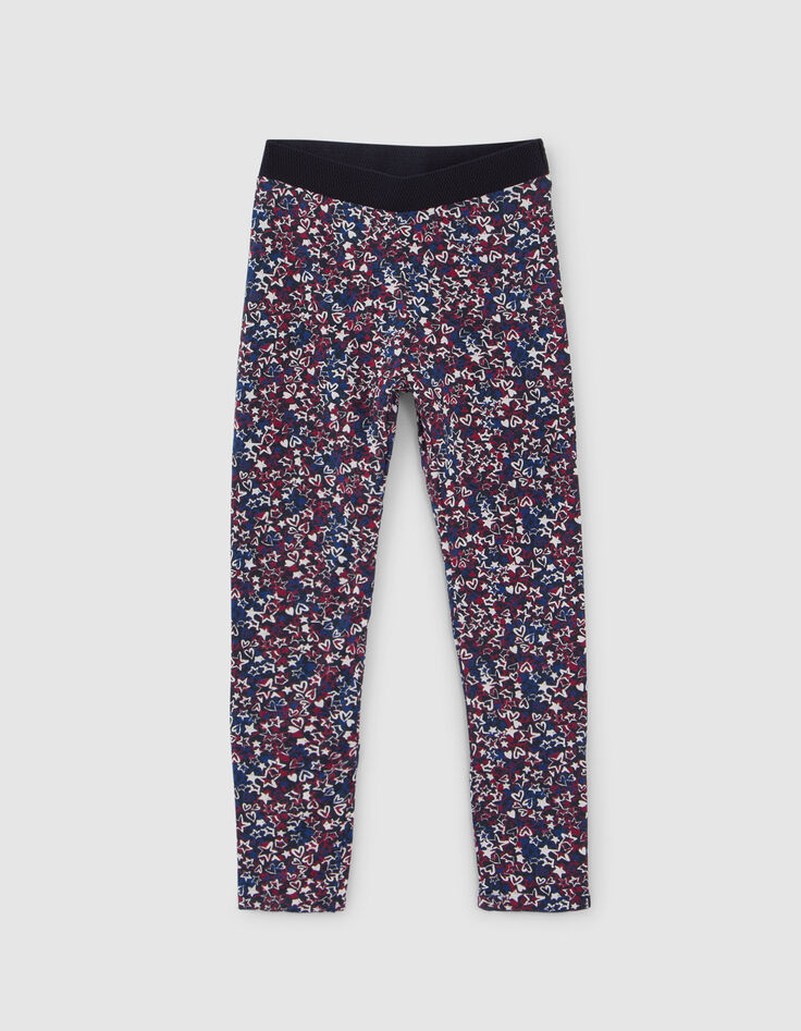 Omkeerbare legging sterrenprint en marine meisjes-2