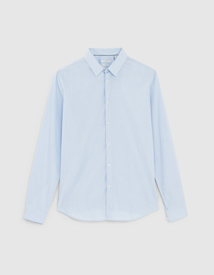 Men's sky blue thin-striped SLIM shirt-6