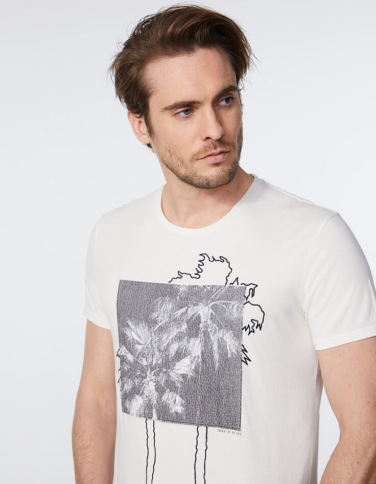 Men's' off-white palm-tree embroidered T-shirt-4