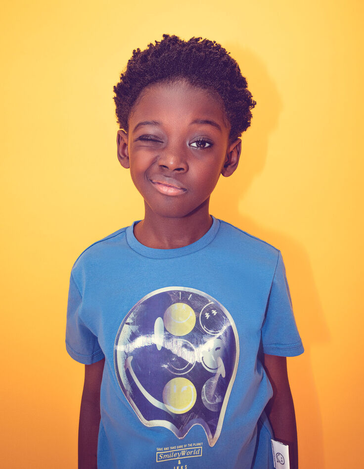Boys’ blue T-shirt with lenticular SMILEYWORLD image-3