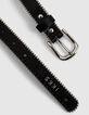 Girls’ black star-perforated belt edged in microbeads-3