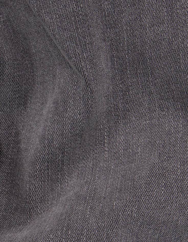 Gerade graue Jeans mit Mädchenstickerei-9