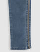 Girls’ vintage blue slim jeans with side bands-5
