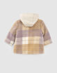 Baby girls’ violet check coat-4