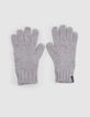 Boys' grey recycled knit gloves-1