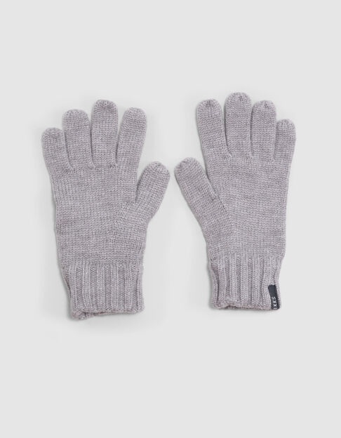 Gants gris tricot recyclé garçon - IKKS