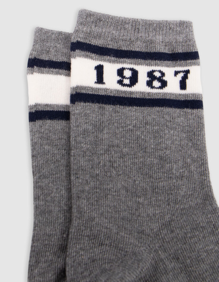 Boys' blue, grey and navy socks-4