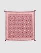 Girl's recycled pink floral print square scarf-2