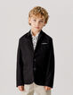 Boys’ black semi-plain occasionwear suit jacket-1