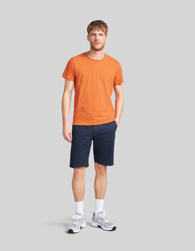 T-shirt L'Essentiel orange coton bio col rond Homme - IKKS